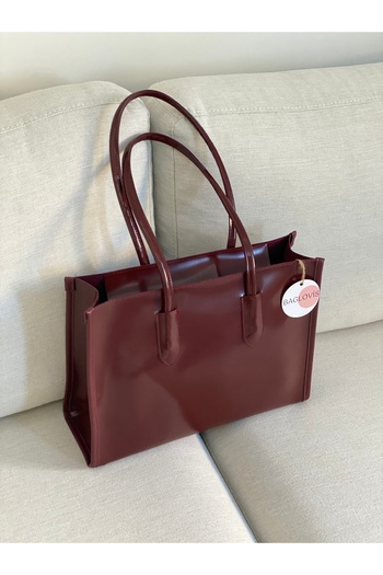 BAGLOVİS Patent Leather Scratch Resistant Large Women's Bag