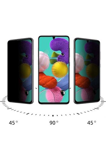 Fibaks Samsung Galaxy A15 Compatible Full Cover Ghost Privacy Filter Unbreakable Tampered Glass Screen Protector