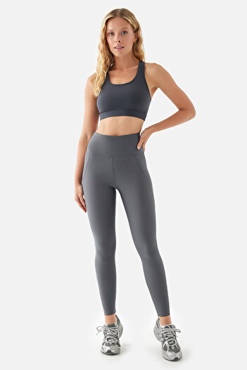Superstacy Peggy High Waist Mesh Pocket Smoked Sports Leggings