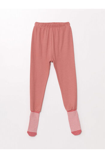 LC Waikiki Lcw Beli Lastikli Basic Kız Bebek Çoraplı Pijama 2'li