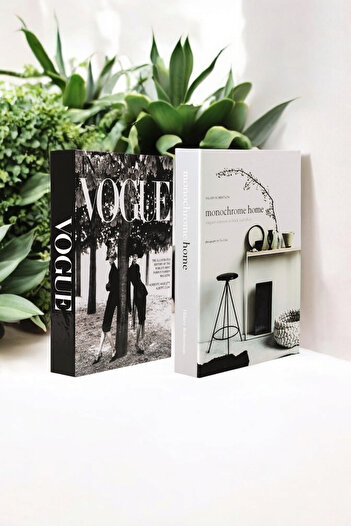 irayhomedecor 2-Piece Vogue & Mono Decorative Book Box