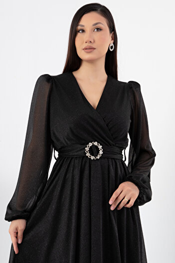 PULLIMM Rochie din tul cu sclipici cu guler Kruze GRS3590