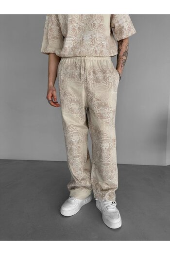 ablukaonline Чоловічі штани Baggy Fit - з візерунком і каменем кольору