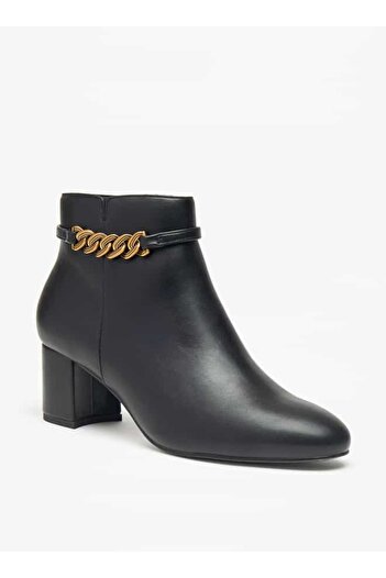Celeste Women's Solid Ankle Boots with Zip Closure and Block Heels
