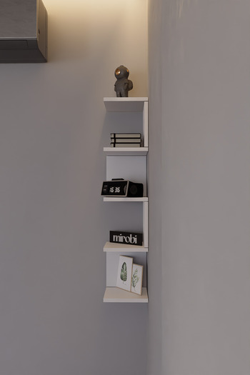 Mirobi Artix Zigzag Wall Shelf White