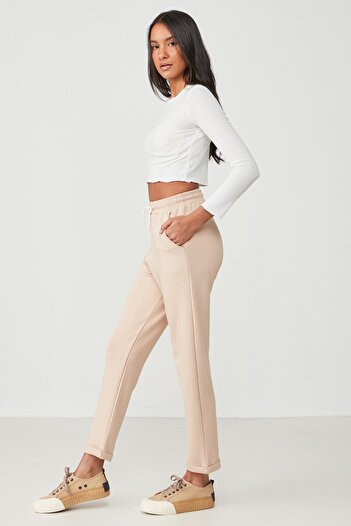 C&City Φούτερ διπλό πόδι 738 Milk Brown
