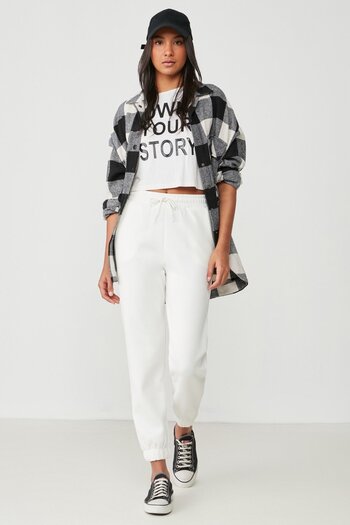 C&City Basic Jogger Sweatpants 802 Ecru