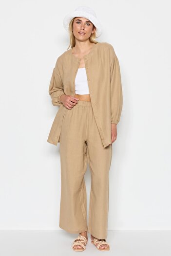 C&City Organic Cotton Muslin Shirt Trousers Set 9123 Beige