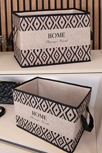 Emofom 22X34X24 cm Bohe Mini Organizer with Handle - Storage Box Fabric Basket