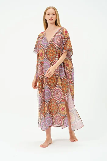 C&City Orange Plus Size Pareo Beach Dress - 22330