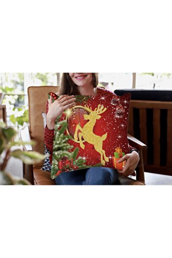 hediyechy Merry Christmas Printed Single Duvet Cover Set - Without Sheets