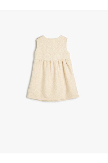 Koton Button Detailed Mushroom Embroidered Sling Dress