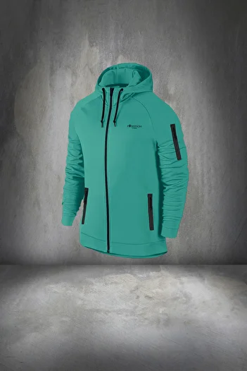 POSEIDON STORM Ανδρικό Water Green Νέο Supra Combed Cotton Fabric με τσέπη με φερμουάρ Casual Full Sweatpants Σετ S-3XL