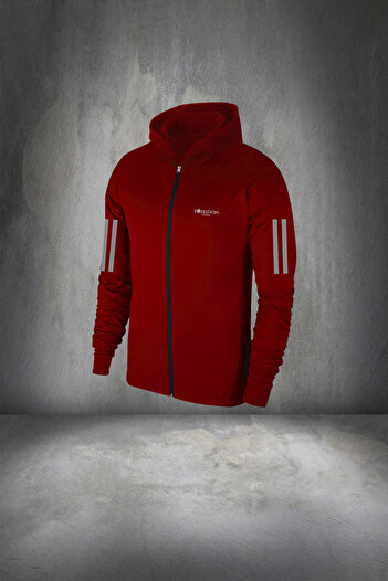 POSEIDON STORM Claret Red Supra Combed Cotton Running Team - Ανδρικό, Κουκούλα, Φερμουάρ, Μεγάλο μέγεθος 4xl-10xl