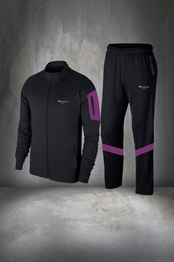POSEIDON STORM Men's Black Special Supra Combed Cotton - Comfortable Daily Tracksuit Set with Pockets 4xl-10xl
