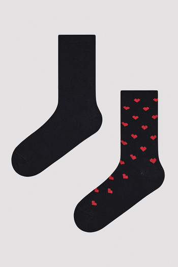 Penti Little Hearts 2li Siyah Beyaz Soket Çorap