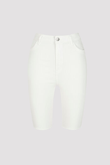 Penti White White Denim Bermuda Shorts