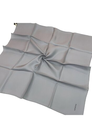 Armine Plain Silk Scarf - 1393 Gray Twill