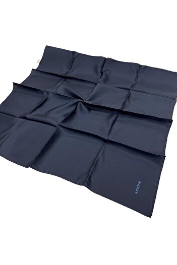 Armine Plain Silk Scarf - 1302 Navy Blue Twill