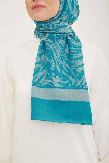 Armine Trend Purple Wave Patterned Acacia Shawl 2-22027