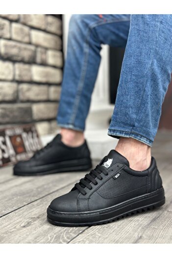 BOA BOA BA0323 - High Black Sole Thick Serrated Sports Men's Shoes
