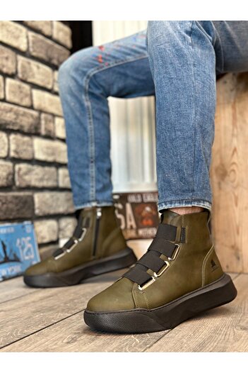 BOA BA0142 Banded Men's High Sole Khaki Sports Boots
