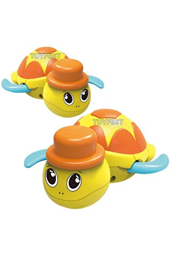 TOYFEST Kurmalı Kendiliğinden Banyo Küvet Havuz Deniz De Yüzen Su Kaplumbağası Oyuncak ( 1 Adet )
