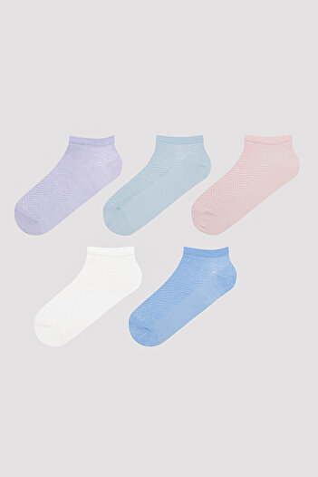 Penti Solid Colors Light Blue 5-Piece Booties Socks