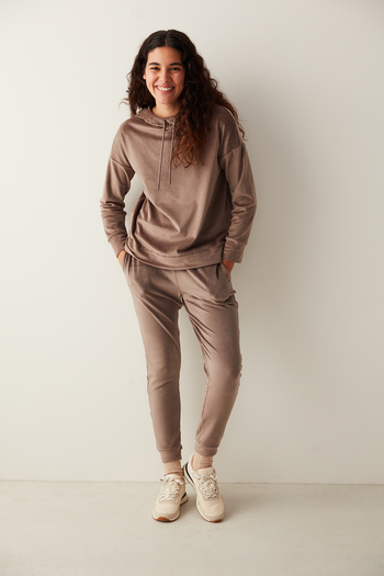 Penti Light Brown Soft Velvet Sweatshirt