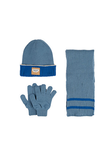 Aware Time Kitti 9-15 ani Băiat Eșarfă Beanie Mănuși Set 3 piese