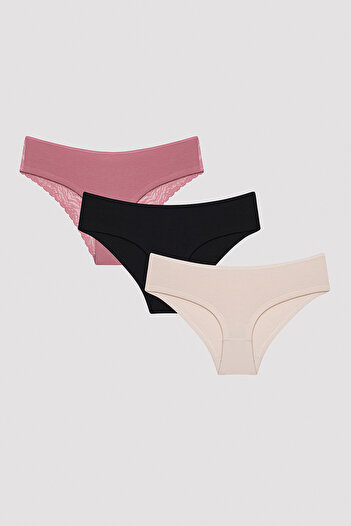Penti Chiloți hipster multicolori din 3 piese Love Lacy Lace