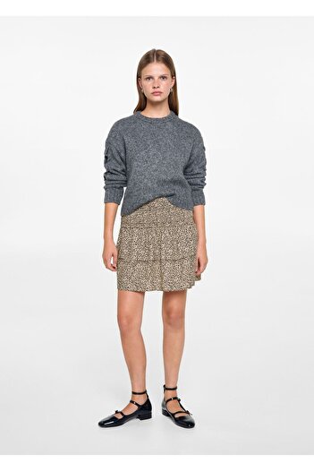 Mango Teen Fusta cu volan leopard