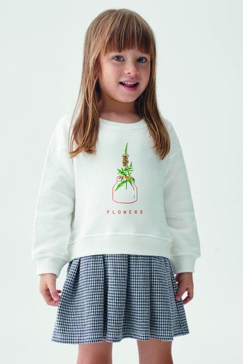 MYADA Plaid Patterned Style Sweatshirt and Checked Skirt Set - 22992