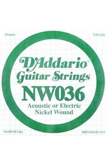 Daddario Nw036 Electro and Acustic Single Wire, (La), Nickel