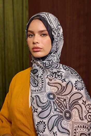 İpekhan Μαλακό σάλι Marrakech Collection Μαύρο Μαλακό Ροζ 3048-03