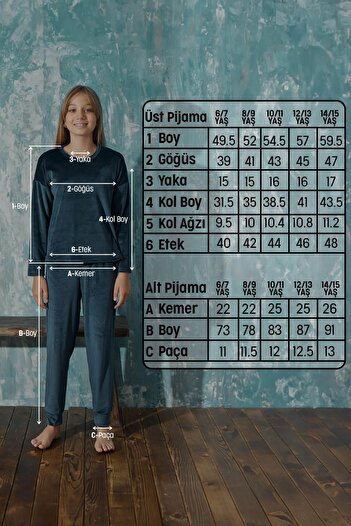Pijamaevi Bordo Winter Desenli Exclusive Kadife Kız Çocuk Pijama Takımı