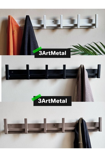 3art Metal Dekoratif Modern Demir Duvar Askısı - Metal Askılık - Elbise Askısı - Askı