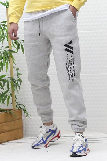 WAFRA Men's Winter 3 Thread Raised Elastic Leg Sweatpants Wafra Side Print