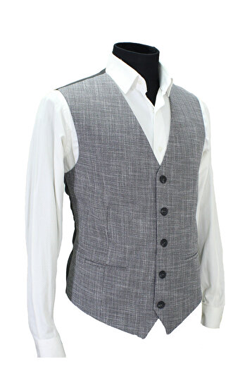 MENTOR REGALO Men's Vest V Neck Gray Red 50689