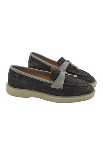 aayak&kabımofficial Genuine Leather Gray Suede Comfortable Daily Women's Shoes