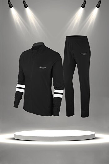 POSEIDON STORM Women's Black Supra Combed Cotton Tracksuit Set - Stylish and Comfortable (S-3Xl)