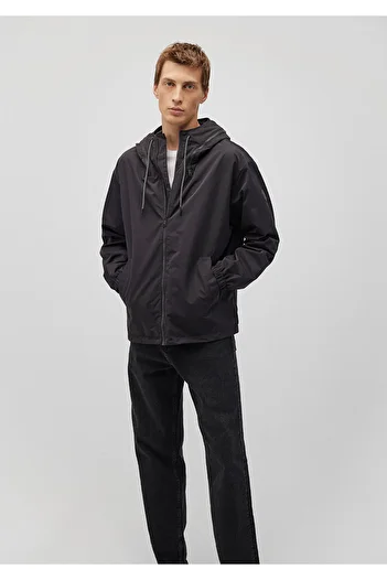 Mavi Hooded Black Thin Jacket Oversize / Wide Cut 0110232-70087