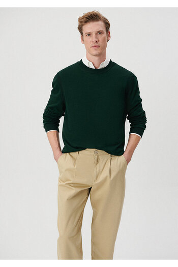 Mavi Crew Neck Green Sweater Regular Fit / Regular Cut0710137-85370