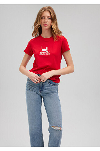 Mavi Cat Printed Red T-Shirt Slim Fit / Slim Fit1612202-82054
