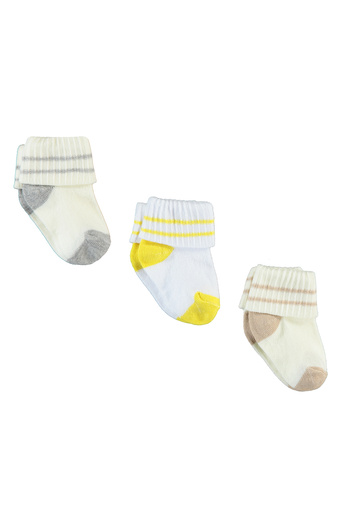 Civil Baby Erkek Bebek 3'lü Çorap Set 0-6 Ay Hardal