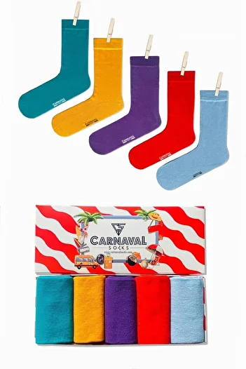 CARNAVAL SOCKS Παστέλ Κουτί μόδας με 5 κάλτσες