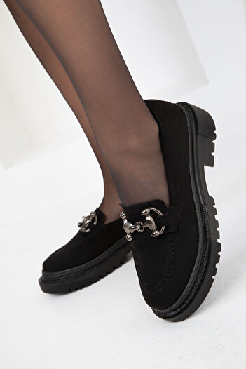 SOHO BLACK SUET Γυναικεία Loafer Παπούτσια 17575