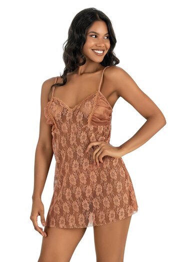 PRIMODA Copper Short Tulle Nightgown 4214