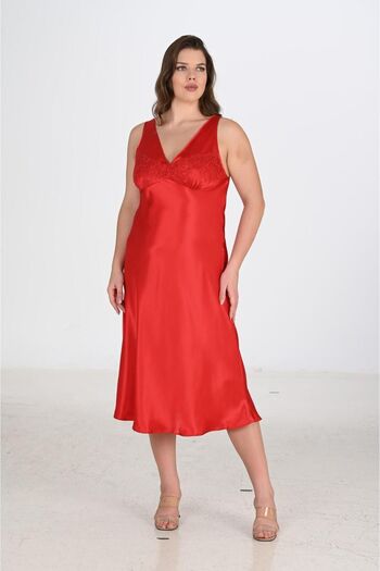 AHU 2-Piece Red Dressing Gown Set Big Size 6226