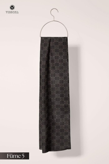 Vissona Monogram Shawl - 57% Silk 43% Cotton